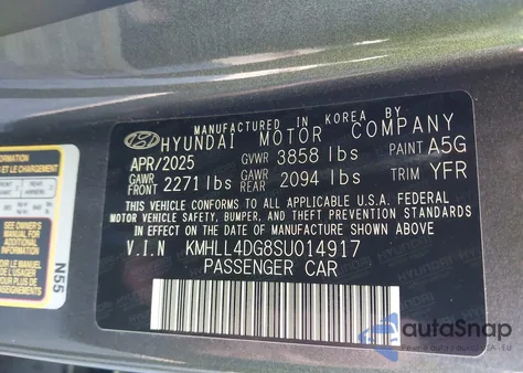 2025 Hyundai Elantra Se from USA, damaged, VIN KMHLL4DG8SU014917